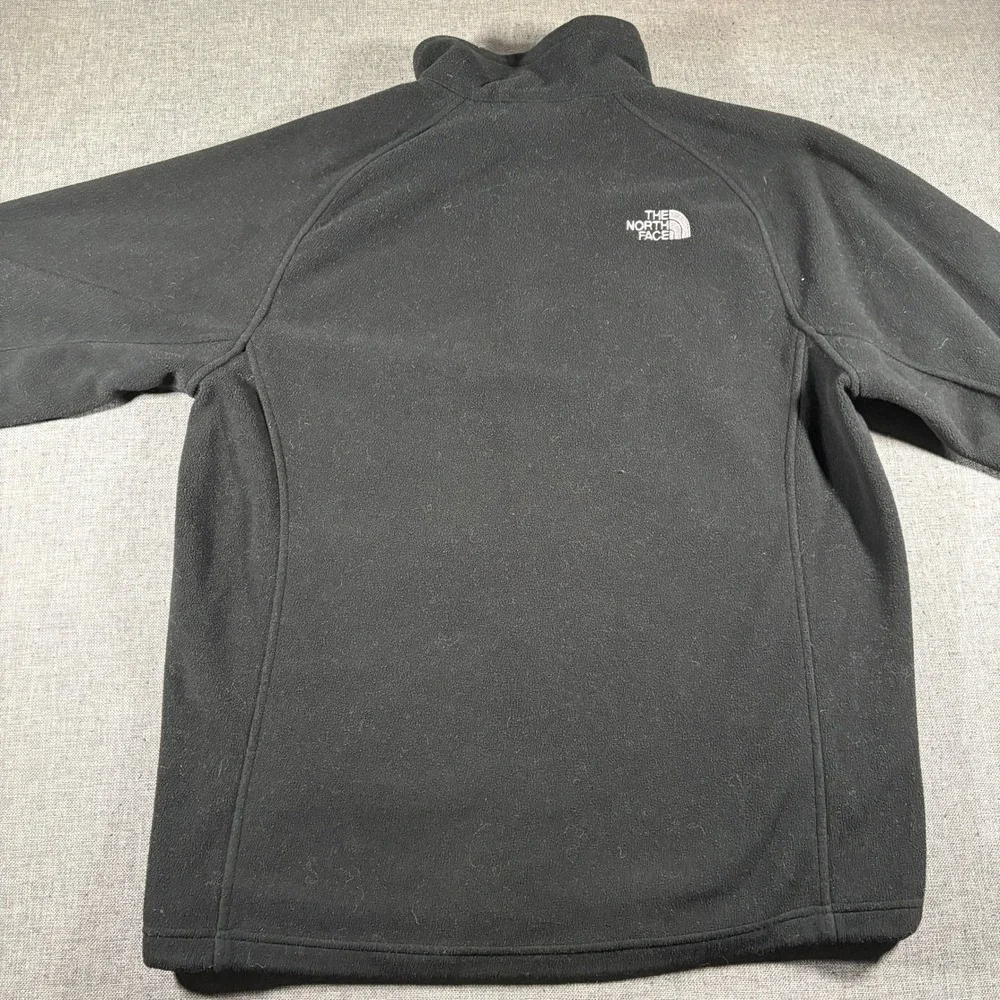 The North Face Fleece Jacket Men Large Black Full Zip Mock Neck Raglan